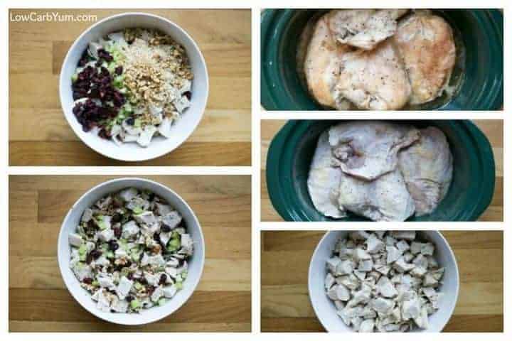 Low carb paleo cranberry walnut chicken salad