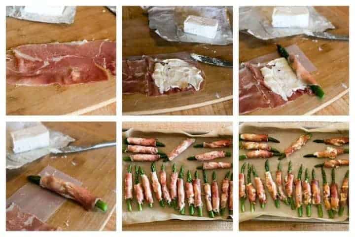 Prosciutto wrapped asparagus cream cheese appetizer