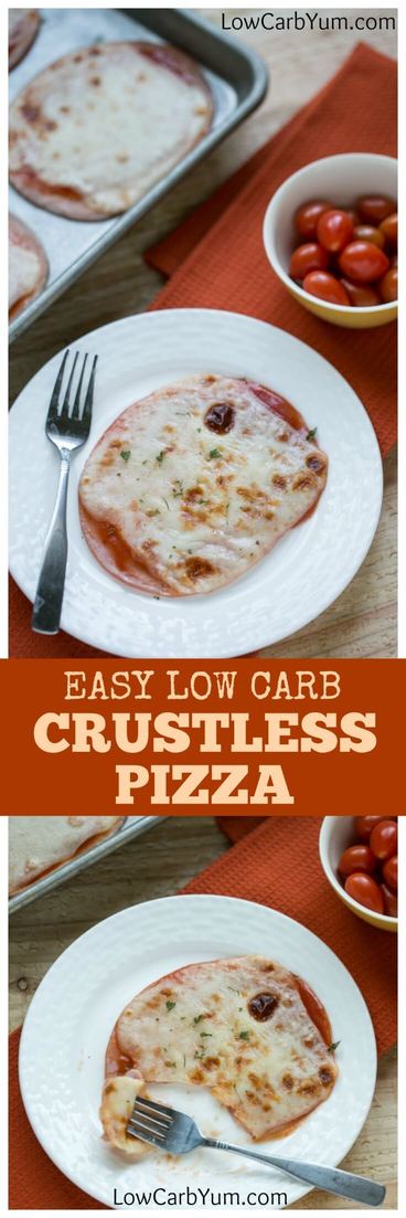 Crustless Pizza Low Carb Ham And Cheese Low Carb Yum