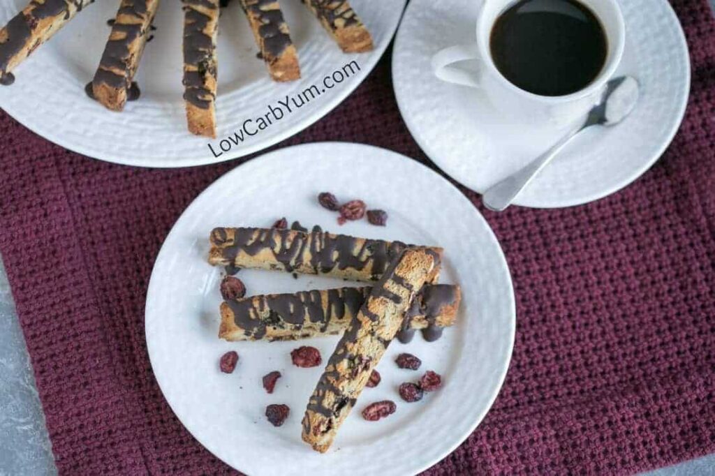 Gluten free cranberry almond biscotti cookies