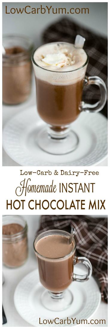 Need a homemade instant hot chocolate mix recipe that's low carb and dairy free? This recipe for sugar free hot cocoa mix is our favorite. | LowCarbYum.com