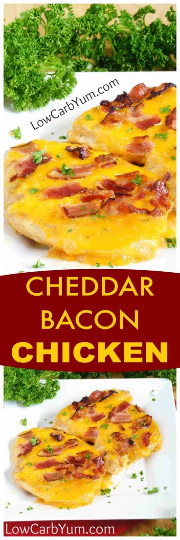 An easy baked ranch cheddar chicken bacon cheese recipe turns plain chicken into something special. A little teriyaki and ranch dressing ups the flavor. #lowcarb #keto #ketorecipes #chicken #chickenrecipe | lowcarbyum.com