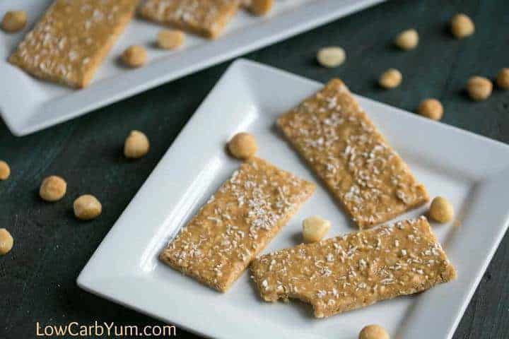 Low carb coconut macadamia bars from Breakfast in Five