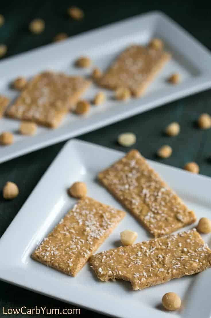 Low carb coconut macadamia bars from Breakfast in Five