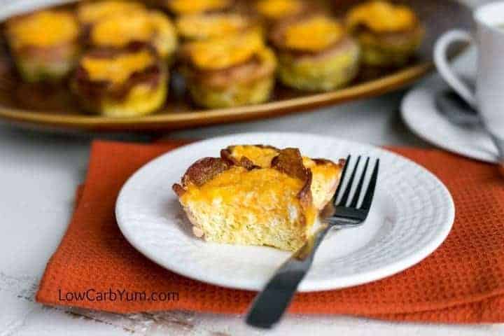 fork split low carb breakfast egg muffin