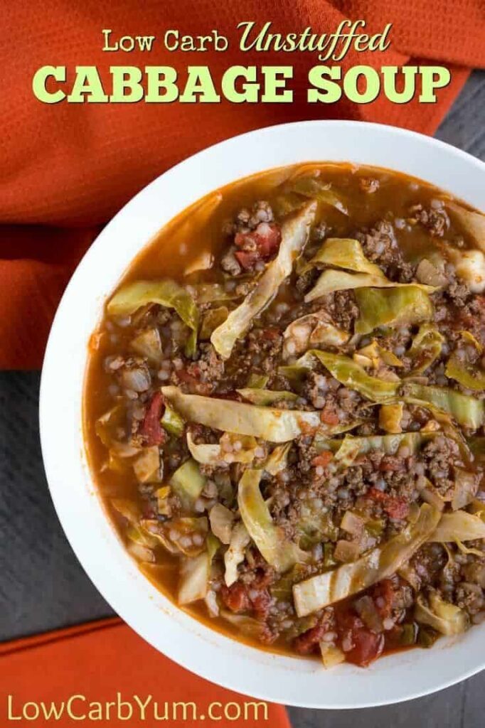 Low carb unstuffed cabbage soup recipe