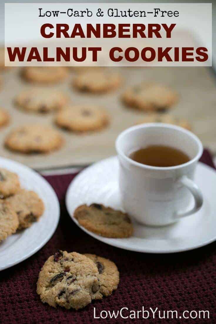 buttery almond flour cookies with cranberries, walnuts, and a hint of cinnamon