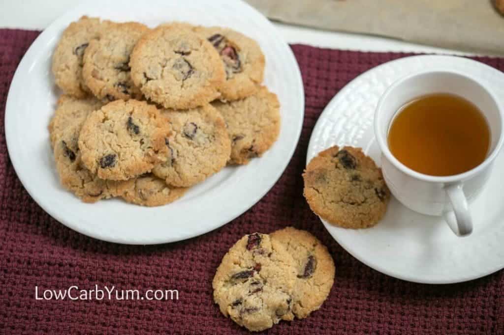 Almond flour cranberry walnut cookies