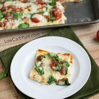 Easy Low Carb Pizza Crust with White Sauce