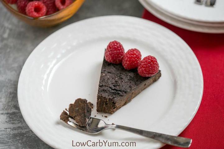 Low carb keto flourless chocolate cake