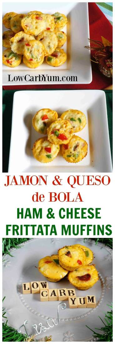Delicious low carb ham and cheese frittata muffins recipe. It's a perfect way to use up leftover Jamon and Queso de Bolo. | LowCarbYum.com