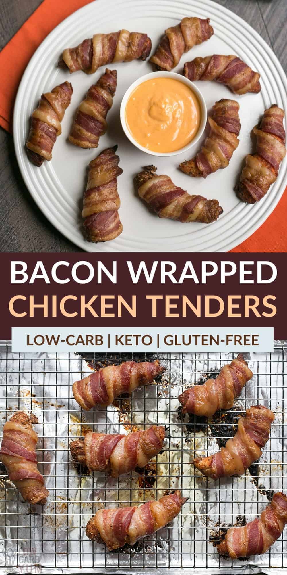 bacon wrapped chicken tenders pinterest image