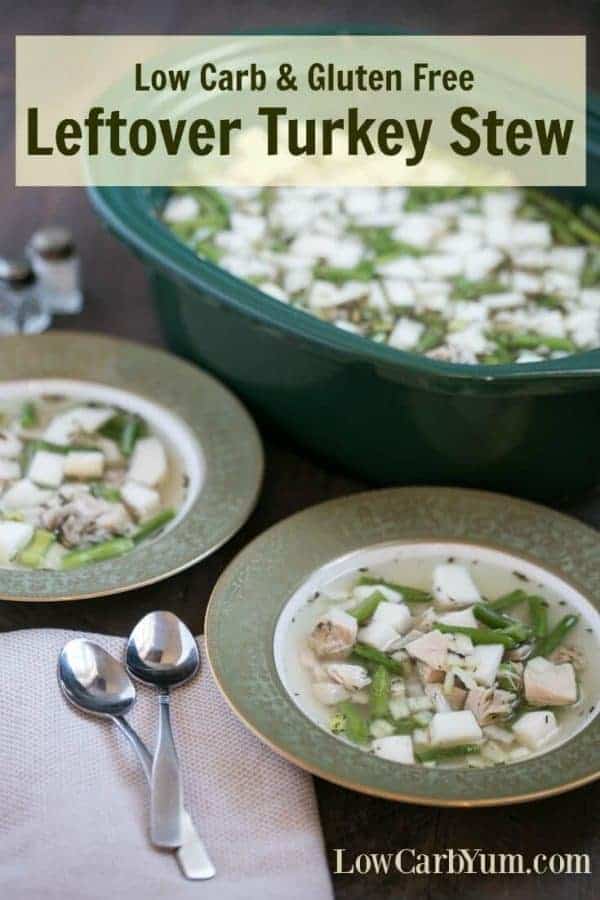 Leftover Turkey Stew in the Slow Cooker Crock Pot - Low Carb Yum