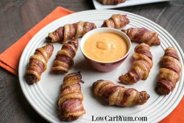 Oven Baked Bacon Wrapped Chicken Tenders - Low Carb Yum