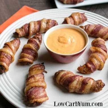 Oven baked bacon wrapped chicken tenders