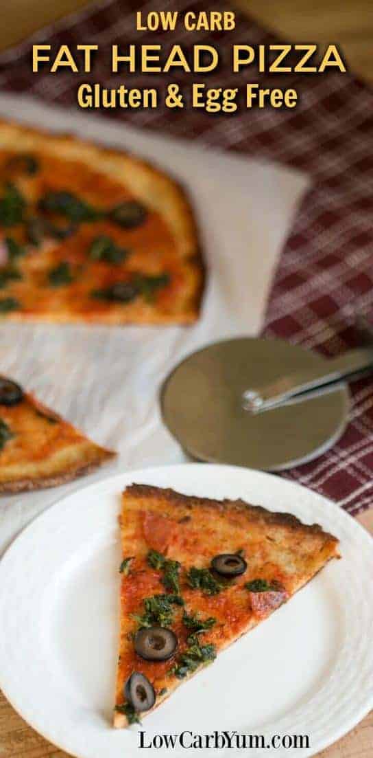 The Fat Head Pizza Dough recipe is often called the Holy Grail of low carb pizza crusts. Here's an egg free version for those sensitive to eggs. | LowCarbYum.com