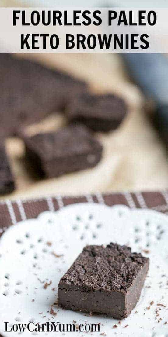 For those who need a chocolate fix, you'll love that these paleo keto brownies are rich and chocolatey. And, they have no sugar, gluten, dairy, or flour. | LowCarbYum.com