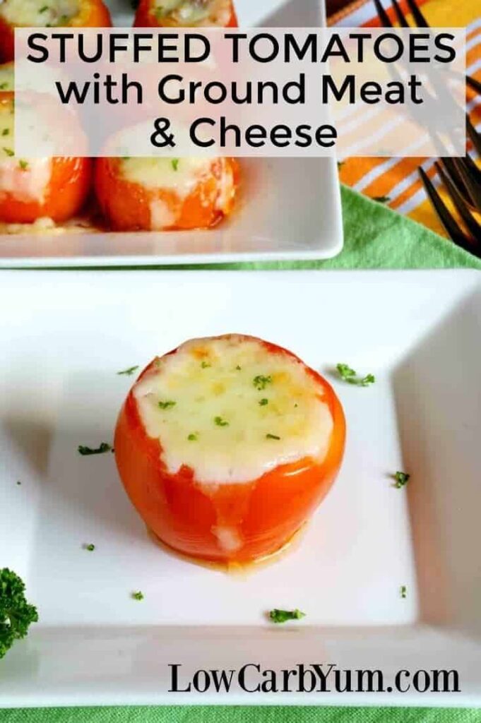 Stuffed tomatoes with ground meat and cheese