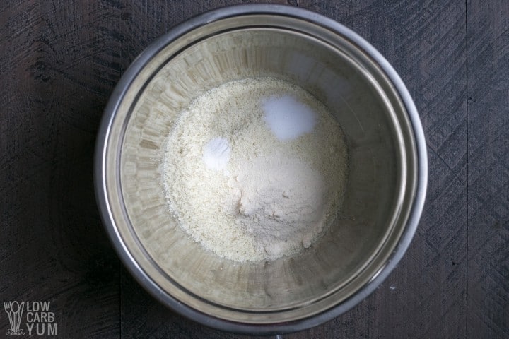almond flour tortilla mix in bowl