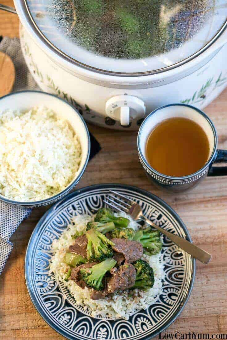 Slow cooker crock pot beef and broccoli