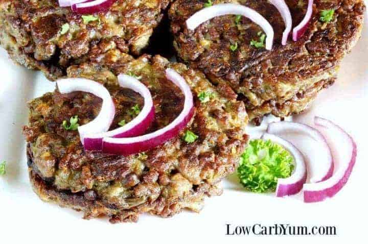 Closeup shot of eggplant burgers