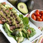 Southwest steak salad with spicy avocado dressing