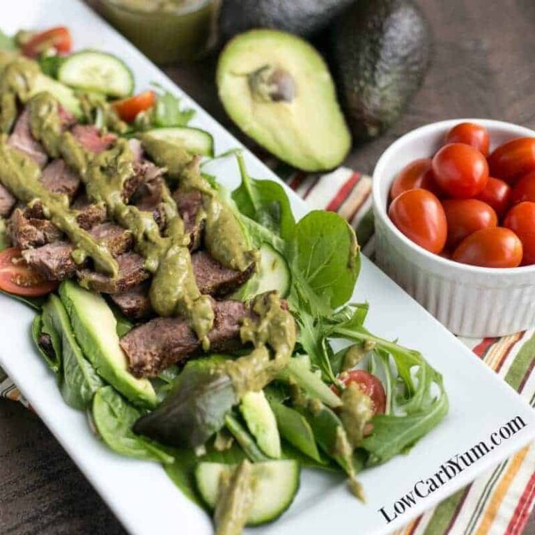 Southwest Steak Salad with Spicy Avocado Dressing Low Carb Yum