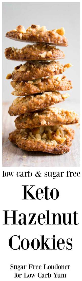 These easy hazelnut keto cookies have only 5 ingredients! They are light and fluffy on the inside, crunchy on the outside and fantastic as a treat with some nut milk or with a cup of coffee. | LowCarbYum.com