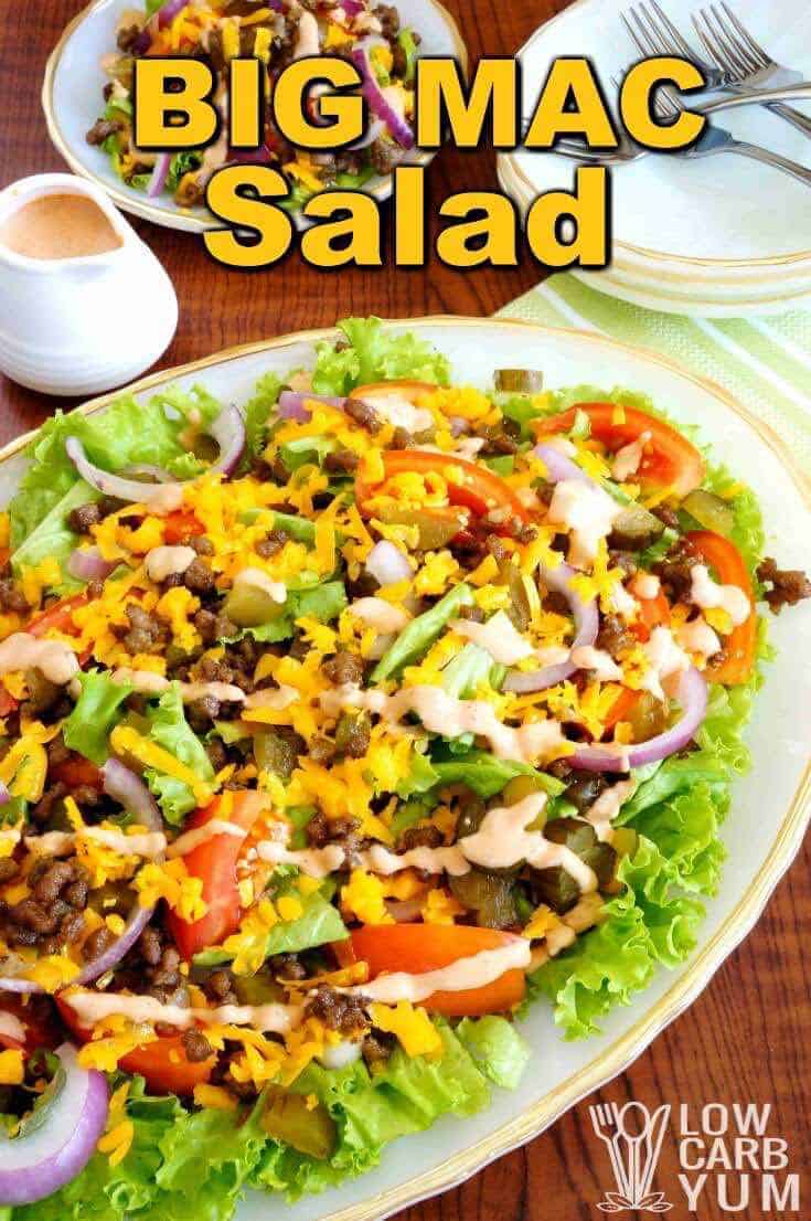 Keto Big Mac Cheeseburger Salad Recipe - Low Carb Yum
