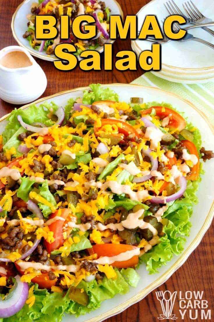 Big Mac Salad Keto Cheeseburger Salad Low Carb Yum