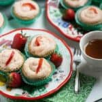 Low carb cupcakes cream cheese frosting plate