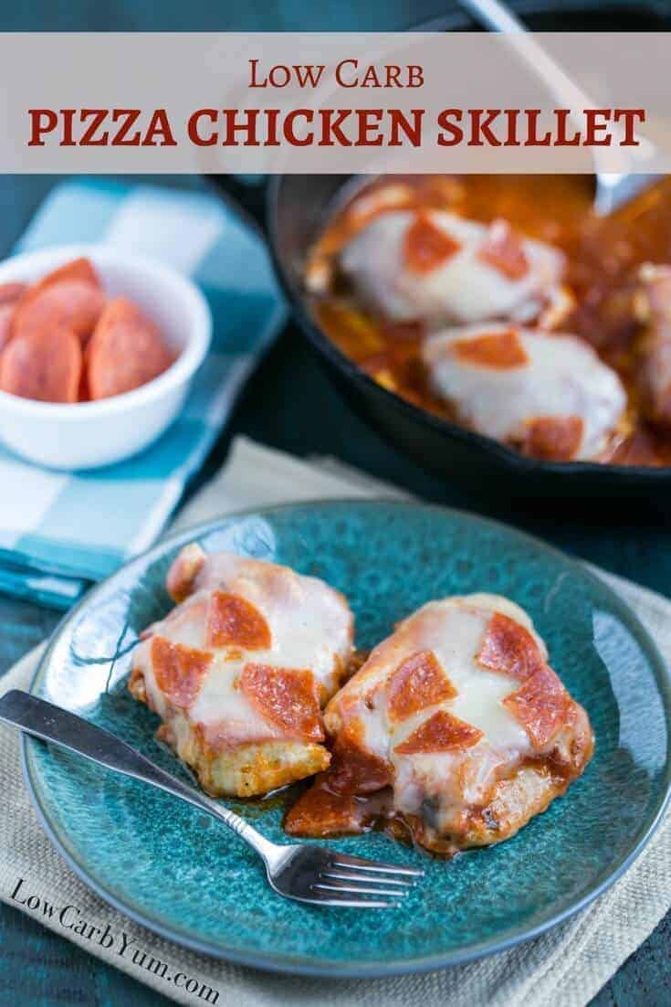 Low carb pizza chicken skillet