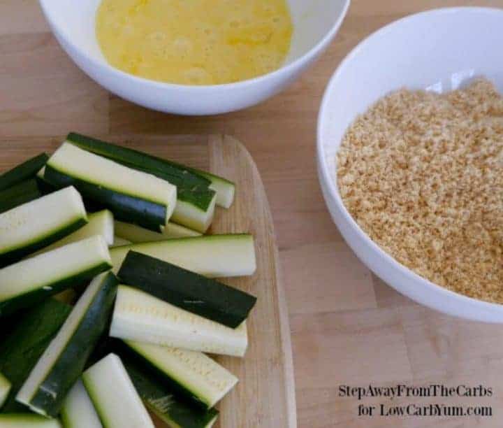 Prepping to make the low carb zucchini fries