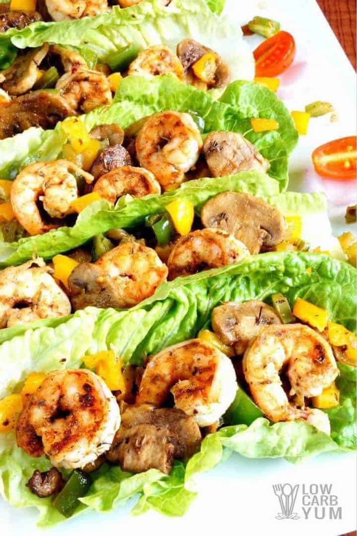 Shrimp Lettuce Wraps - Keto Shrimp Tacos - Low Carb Yum