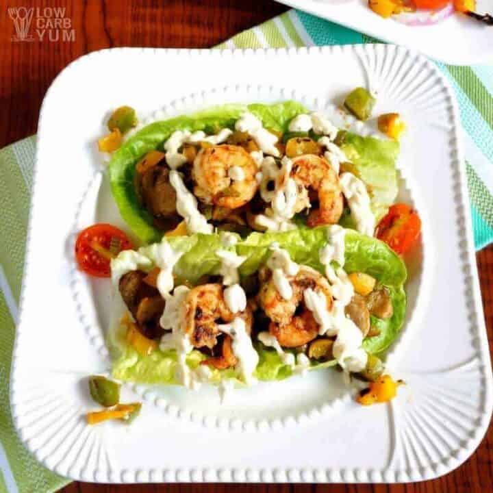 Shrimp Lettuce Wraps Keto Shrimp Tacos Low Carb Yum