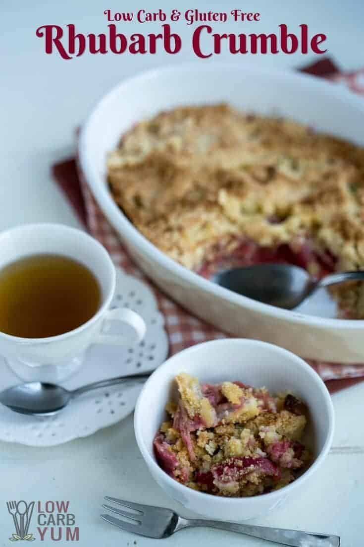 Low carb gluten free rhubarb crumble cover