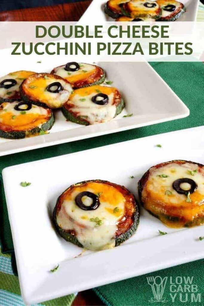 Double cheese zucchini pizza bites recipe