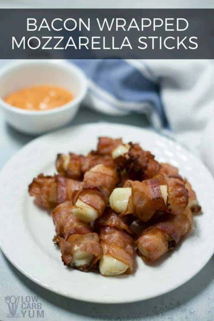 Low carb keto bacon wrapped cheese sticks