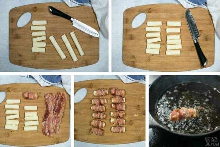 Bacon wrapped cheese sticks recipe