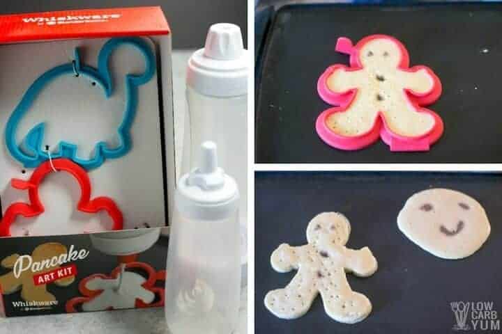 Using a kit to make pancakes in fun shapes