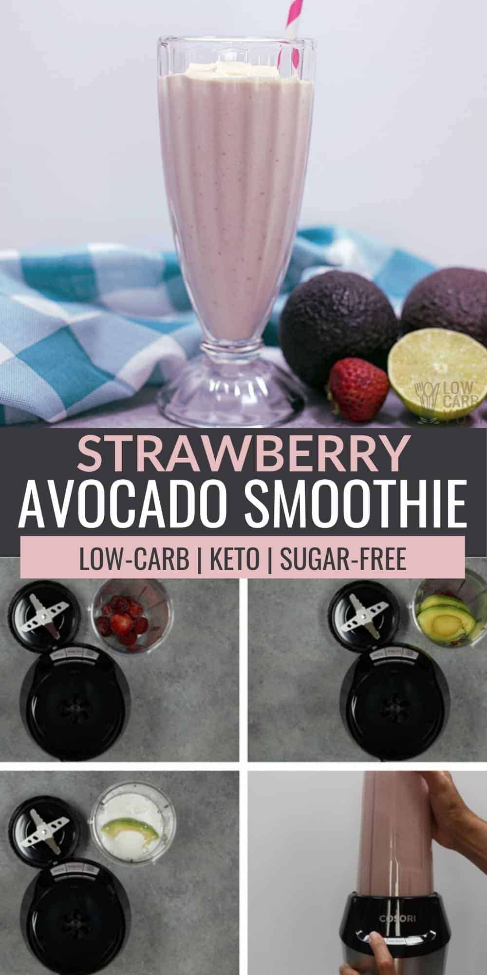 strawberry avocado smoothie pinterest image.