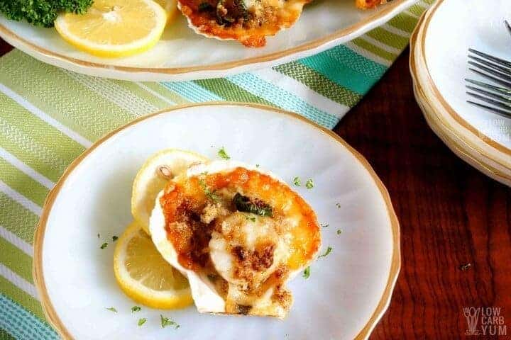 Gluten free low carb baked sea scallops recipe