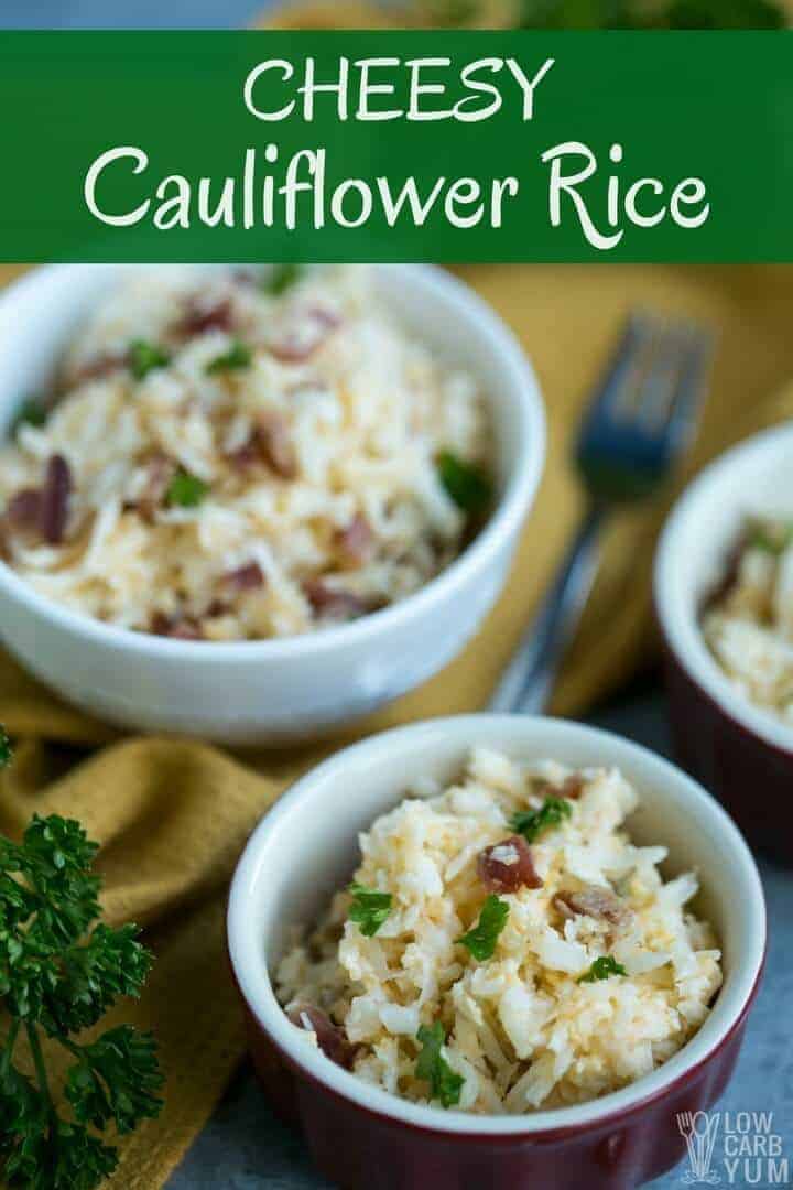 Quick and easy cheesy cauliflower rice