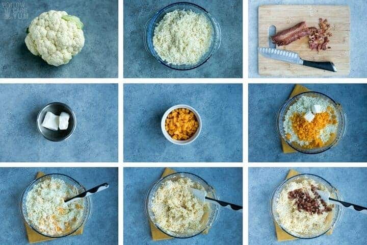 How to make cheesy cauliflower rice in the microwave