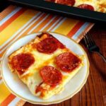 Easy and delicious keto low carb pizza casserole. Gluten free and keto friendly dinner idea!