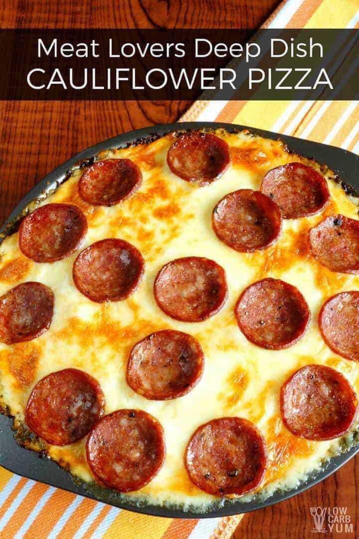 Meat lovers deep dish pan low carb pizza