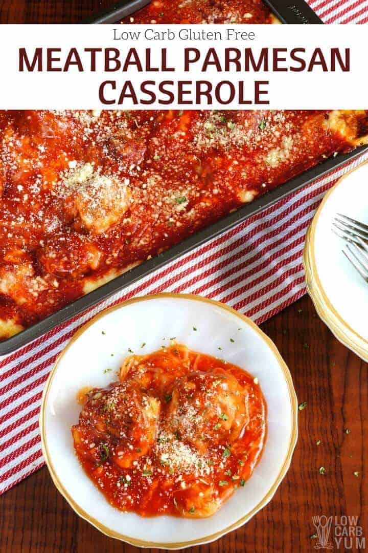 Meatball Parmesan Casserole - Gluten Free | Low Carb Yum