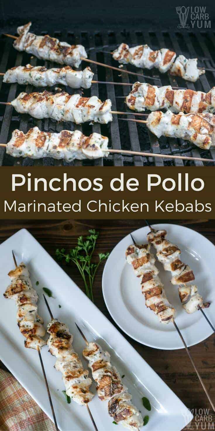 Pinchos Puerto Rican Marinated Grilled Chicken Kebabs - Low Carb Yum