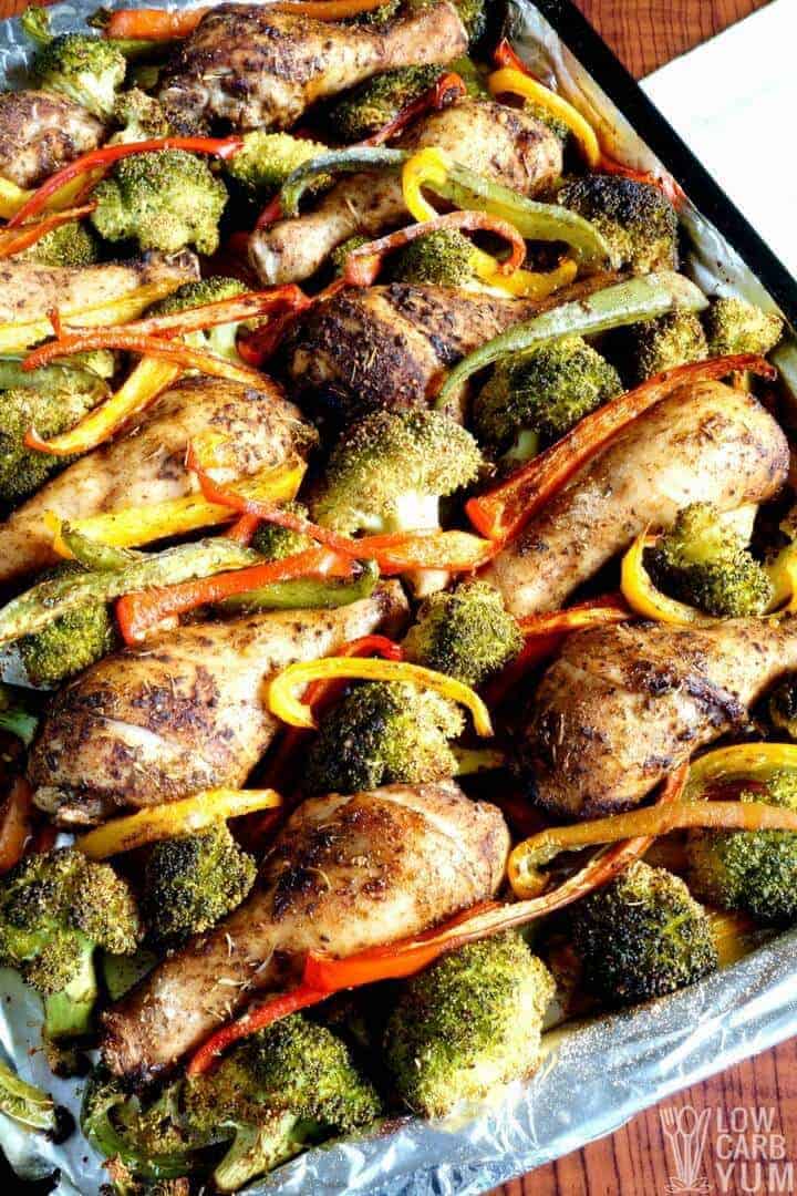 Super easy sheet pan chicken recipe with broccoli