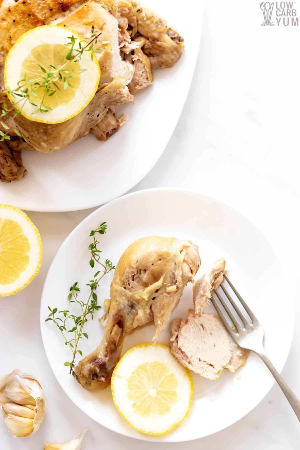 serving Instant Pot whole chicken